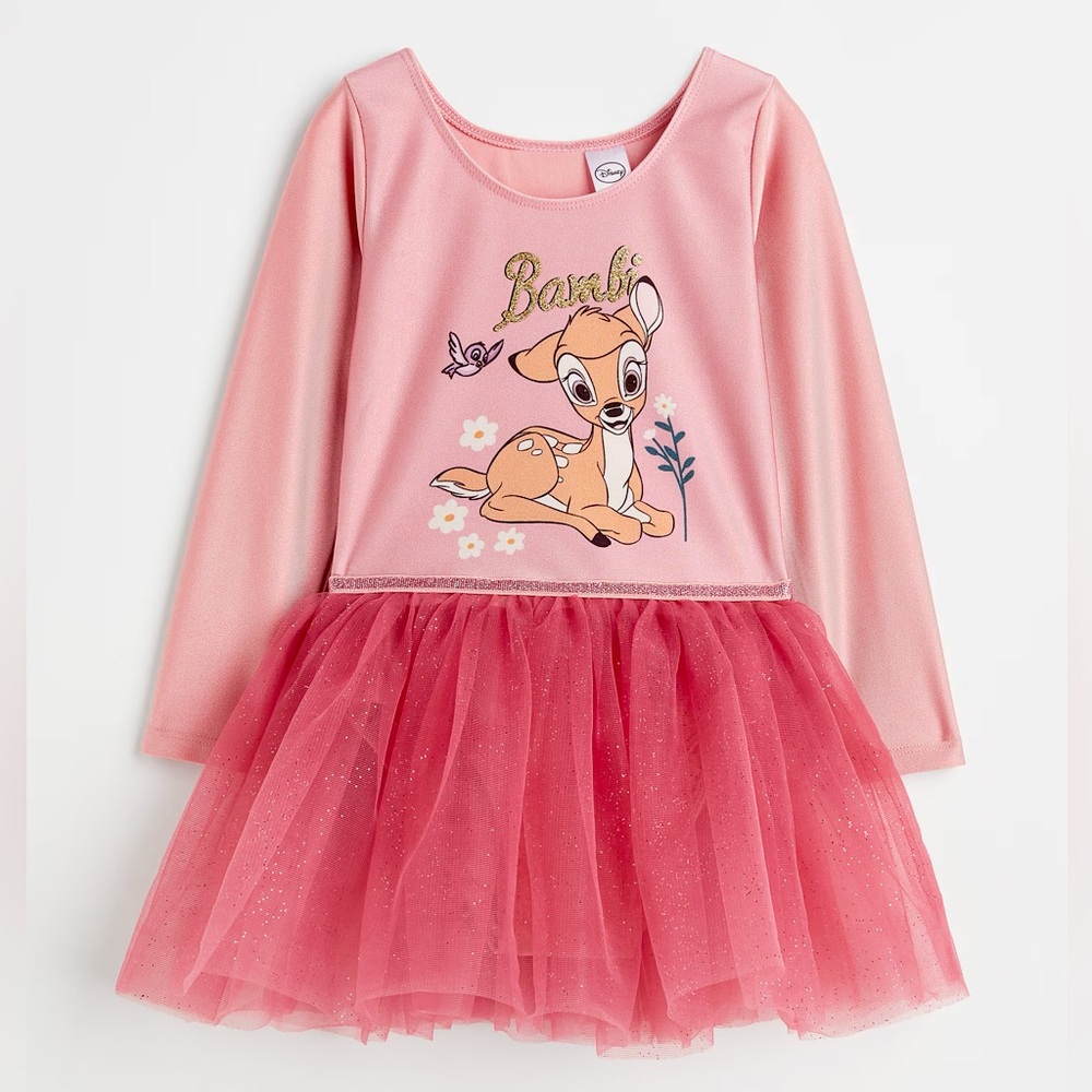 H&M Disney Bambi Long Sleeve Leotard Dress